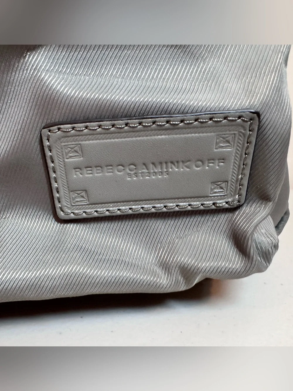 Rebecca Minkoff Pearl Gray Medium Zip Backpack